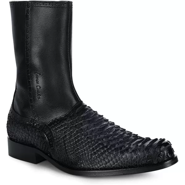 imageFRANCO CUADRA Mens Boot in Genuine Python Leather Black Gray 827PBTSGrey