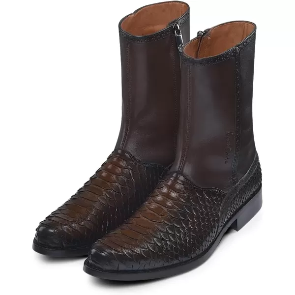 imageFRANCO CUADRA Mens Boot in Genuine Python Leather Brown 827PBTSBrown