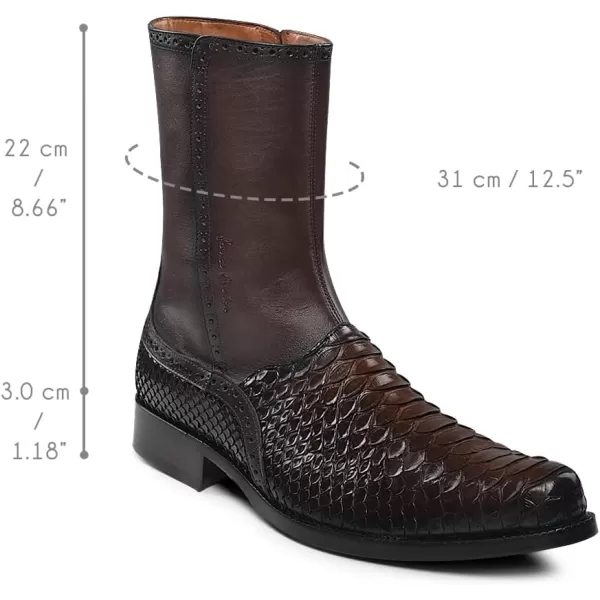 imageFRANCO CUADRA Mens Boot in Genuine Python Leather Brown 827PBTSBrown