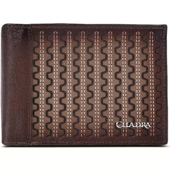 imageCuadra Mens Wallet in Genuine Leather Bifold with Geometric Design Brown BC025RS BrownBrown