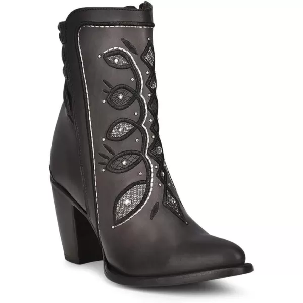 imageCuadra Womens Bootie in Bovine Leather with Crystals and Zipper BlackBlack