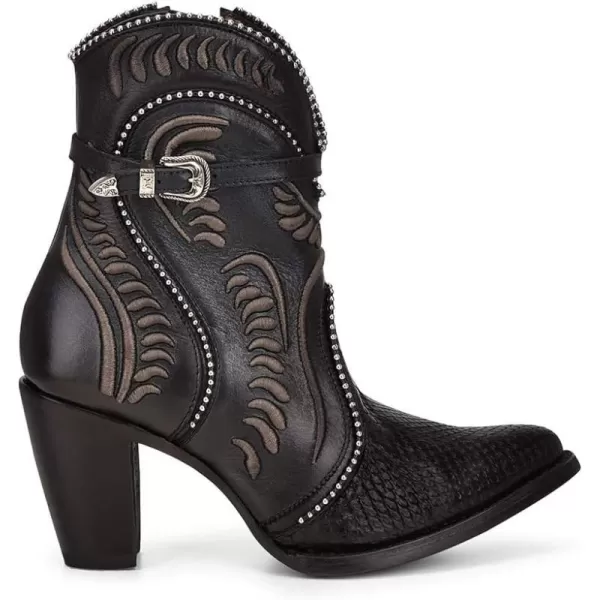 imageCuadra Womens Bootie in Genuine Python Leather and Bovine LeatherBlack