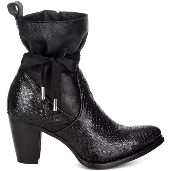 imageCuadra Womens Bootie in Genuine Python Leather with ZipperBlack