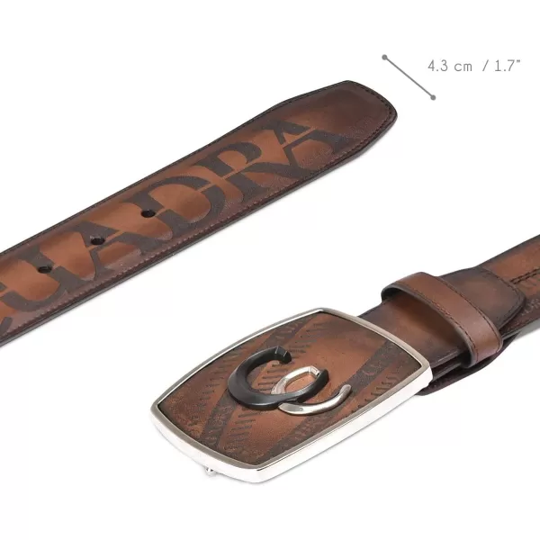 imageCuadra Mens Cowboy Belt in Genuine Leather Brown CV494RS