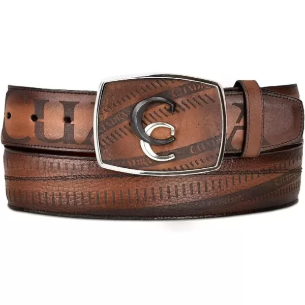 imageCuadra Mens Cowboy Belt in Genuine Leather Brown CV494RS