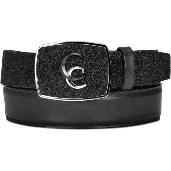 imageCuadra Mens Cowboy Belt in Genuine Stingray Leather Black CV496MA