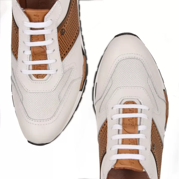 imageFRANCO CUADRA Mens Sneakers in Bovine Leather 130KNTVWhite