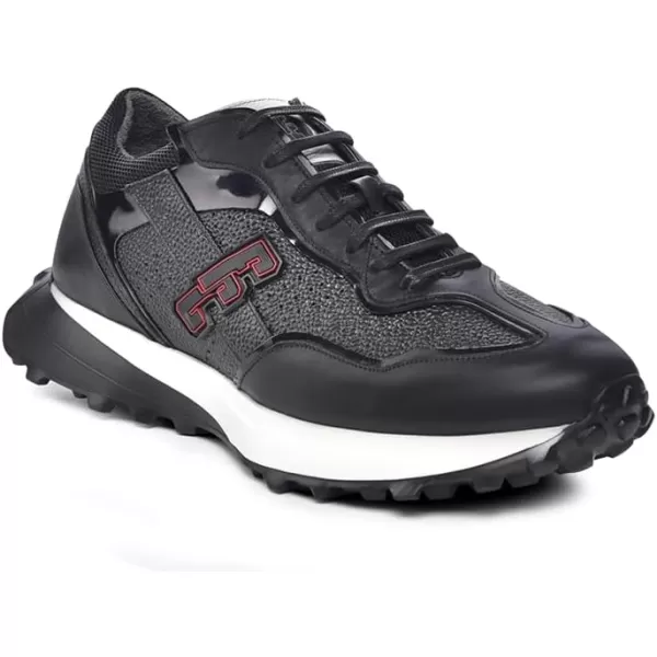 imageFRANCO CUADRA Mens Sneakes in Genuine Bovine Leather Black M44TSNIBlack