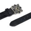 imageCuadra  Belt for Women in Genuine Leather with Studs and Floral Buckle Exclusive Design CDA35RS Black