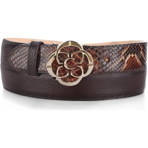 imageCUADRA Womens Belt Featuring a Unique blend of Genuine Python and Bovine Leather Brown CDA32PHChocolate