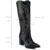 imageCUADRA Womens Western High Boots in Python and Bovine Leather Black 4I14PHBlack