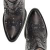 imageCuadra Womens Bootie in Bovine Leather Black with Zipper and Authentic CrystalsBlack
