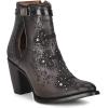 imageCuadra Womens Bootie in Bovine Leather Black with Zipper and Authentic CrystalsBlack