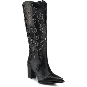 imageCUADRA Womens Western High Boots in Python and Bovine Leather Black 4I14PHBlack