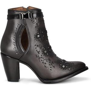 imageCuadra Womens Bootie in Bovine Leather Black with Zipper and Authentic CrystalsBlack