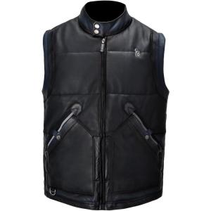 imageCuadra Mens Authentic Ovine Leather Vest Navy Blue H353BOB