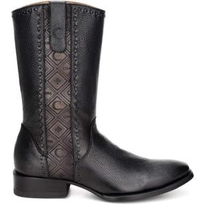 imageCuadra Mens Boot in Genuine Deer Leather with Zipper Black