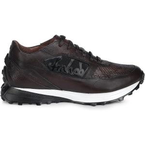 imageFRANCO CUADRA Mens Sneakers in Genuine Python Leather Brown
