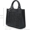 imageCUADRA  Elegant Womens Tote Bag with Laser Engraved Design and Secure Closure BOD2MRS Black