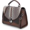imageCUADRA  Womens Genuine Carunga Python Leather Bag with Top Handle and Adjustable StrapBrown