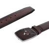imageCUADRA Mens Belt in Deer Leather LaserEngraved ampamp Monogrammed Brown CV503VE