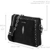 imageCUADRA Womens Shoulder Bag in Stingray Leather with Crystals Black BOD1YMABlack