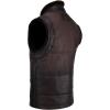 imageCuadra Dark Brown Leather Vest Fur Collar Zip Front Reflective PocketsBrown