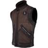 imageCuadra Dark Brown Leather Vest Fur Collar Zip Front Reflective PocketsBrown