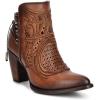 imageCuadra Womens Bootie in Genuine Leather with Embroidery and Zipper Brown 3F48RS Size 10