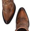 imageCuadra Womens Bootie in Genuine Leather with Embroidery and Zipper Brown 3F48RS Size 10