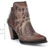 imageCuadra Womens Bootie in Genuine Leather with Embroidery and Zipper Brown 3F48RS Size 7