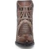 imageCuadra Womens Bootie in Genuine Leather with Embroidery and Zipper Brown 3F48RS Size 7