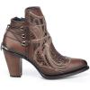 imageCuadra Womens Bootie in Genuine Leather with Embroidery and Zipper Brown 3F48RS Size 7