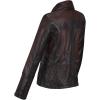 imageCuadra Womens Leather Jacket Brown Lambskin with Quilted Details Asymmetric Zip FrontBrown