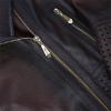 imageCuadra Womens Leather Jacket Brown Lambskin with Quilted Details Asymmetric Zip FrontBrown