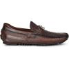 imageFRANCO CUADRA Exotic Brown Leather Driver Loafers Ostrich Leg and Bovine Leather Monogram HardwareBrown