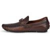 imageFRANCO CUADRA Exotic Brown Leather Driver Loafers Ostrich Leg and Bovine Leather Monogram HardwareBrown