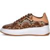 imageFRANCO CUADRA Snake Print Leather Sneakers Platform Sole Brown and Beige Casual FashionBrown