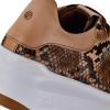 imageFRANCO CUADRA Snake Print Leather Sneakers Platform Sole Brown and Beige Casual FashionBrown