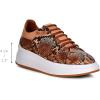 imageFRANCO CUADRA Snake Print Leather Sneakers Platform Sole Brown and Beige Casual FashionBrown