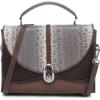 imageCUADRA  Womens Genuine Carunga Python Leather Bag with Top Handle and Adjustable StrapBrown