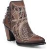 imageCuadra Womens Bootie in Genuine Leather with Embroidery and Zipper Brown 3F48RS Size 7