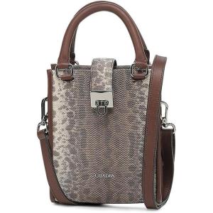 imageCUADRA  Elegant Womens Mini Tote in Python Skin with Genuine Crystals and Detachable Handle BOD2QKA Natural