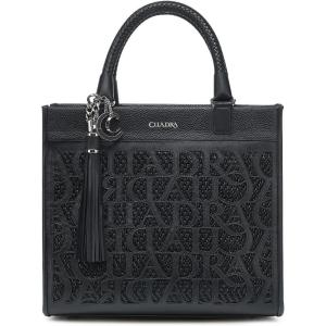 imageCUADRA  Elegant Womens Tote Bag with Laser Engraved Design and Secure Closure BOD2MRS Black