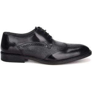 imageFRANCO CUADRA Mens Derby Shoes with Genuine Deer Leather Black 47FBIVN Size 95