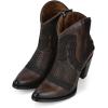imageCuadra Womens Western Ankle Booties Brown Leather Embroidered Design 32inch HeelBrown