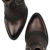 imageCuadra Womens Western Ankle Booties Brown Leather Embroidered Design 32inch HeelBrown