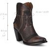 imageCuadra Womens Western Ankle Booties Brown Leather Embroidered Design 32inch HeelBrown