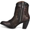 imageCuadra Womens Western Ankle Booties Brown Leather Embroidered Design 32inch HeelBrown