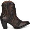 imageCuadra Womens Western Ankle Booties Brown Leather Embroidered Design 32inch HeelBrown